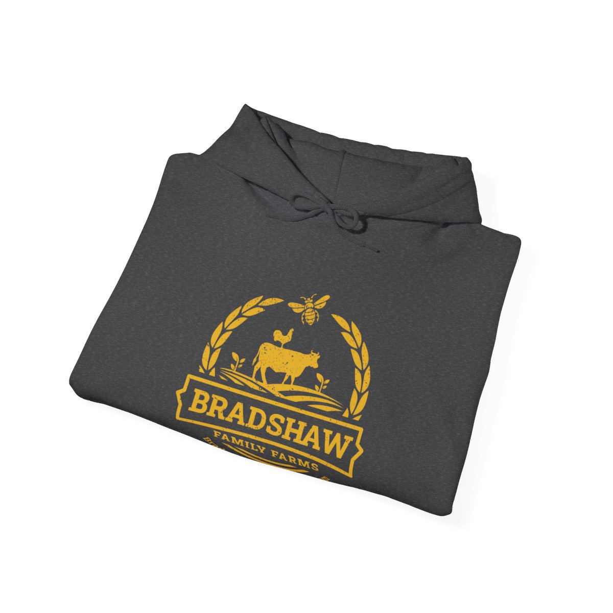 Bradshaw family farms logo on shirt
