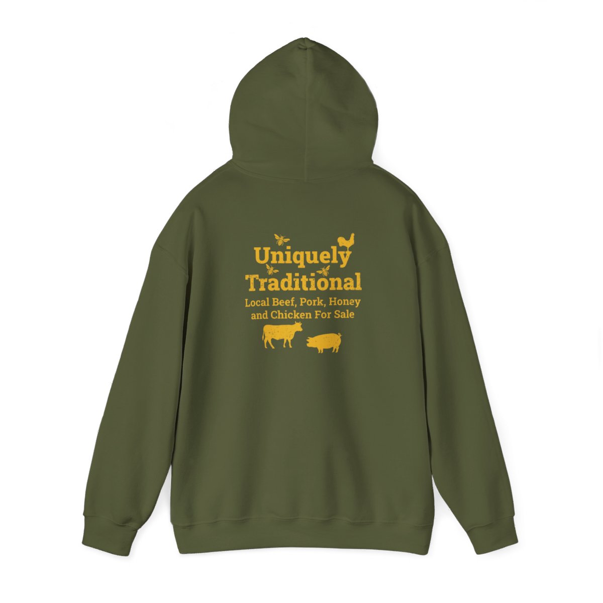 Bradshaw family farms logo on hoodie