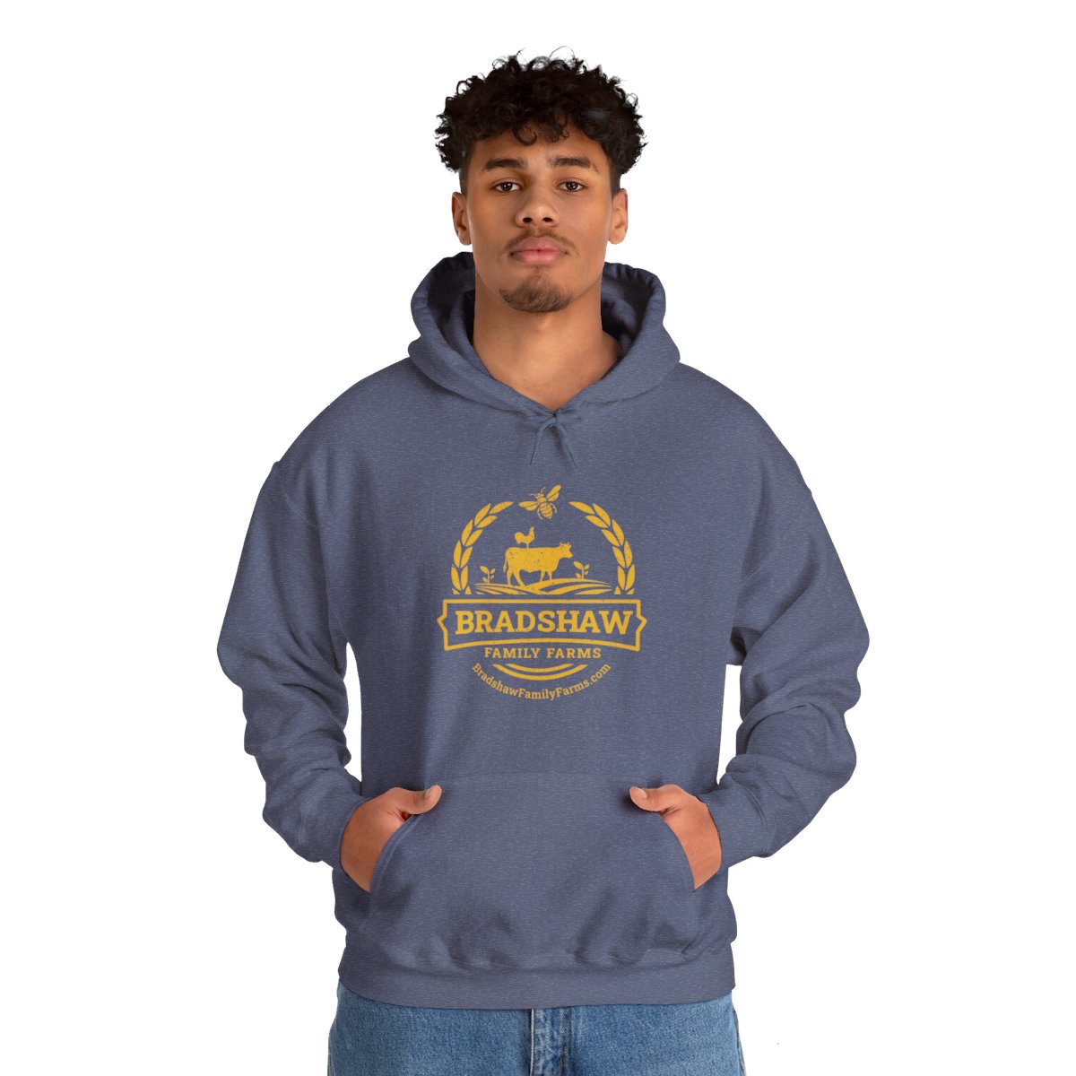 Bradshaw family farms logo on shirt