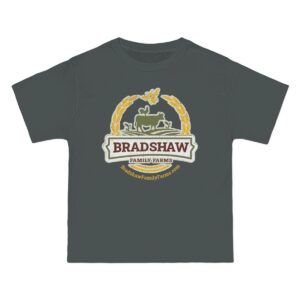 Bradshaw family farms logo on t-shirt