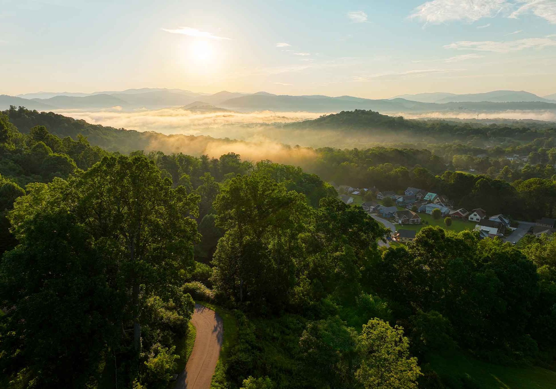 Aerial view of Asheville, NC